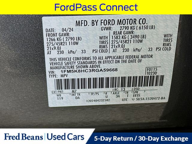 Certified 2024 Ford Explorer Platinum w/ Technology Package AWD/4WD image 42