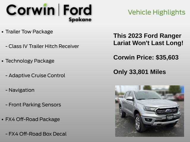 Certified 2023 Ford Ranger Lariat w/ Equipment Group 501A High AWD/4WD image 13