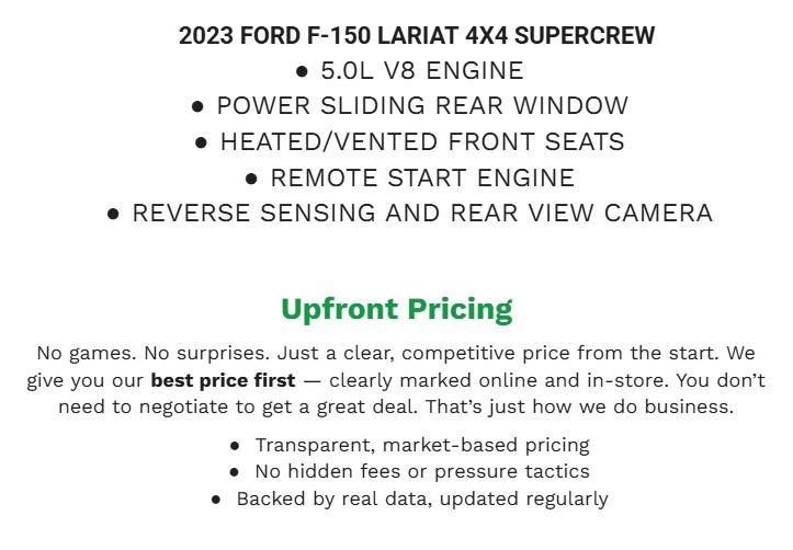 Certified 2023 Ford F150 Lariat w/ Equipment Group 502A High AWD/4WD image 2