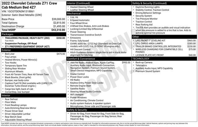 Used 2022 Chevrolet Colorado Z71 AWD/4WD image 36