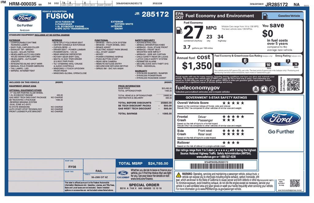 Certified 2018 Ford Fusion SE w/ Fusion SE Technology Package FWD image 37