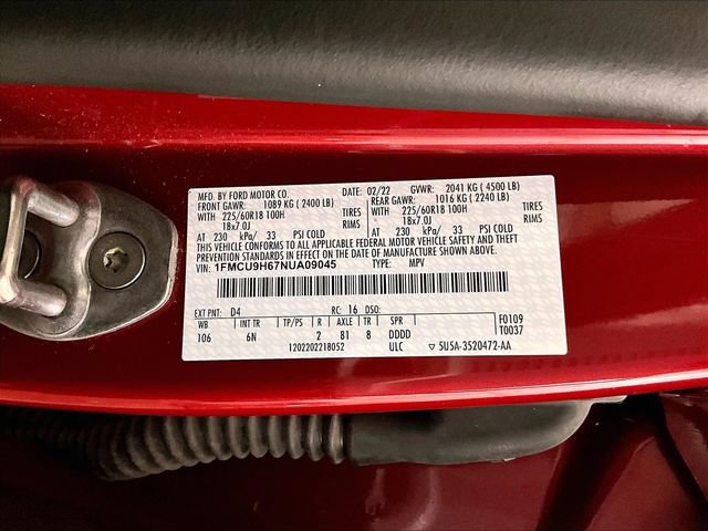 Certified 2022 Ford Escape SEL w/ Technology Package AWD/4WD image 32