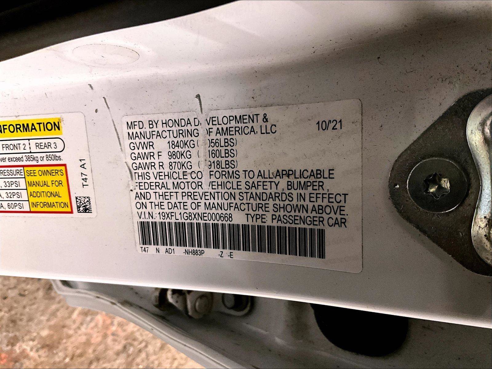 Used 2022 Honda Civic Sport Touring image 32