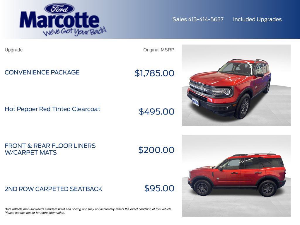 Certified 2023 Ford Bronco Sport Big Bend w/ Convenience Package AWD/4WD image 5