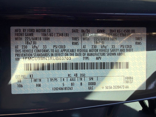 Certified 2024 Ford Escape ST-Line w/ Tech Pack #1 AWD/4WD image 22