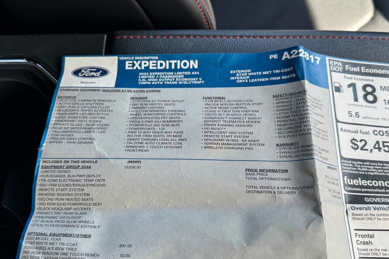 Certified 2023 Ford Expedition Limited AWD/4WD image 44