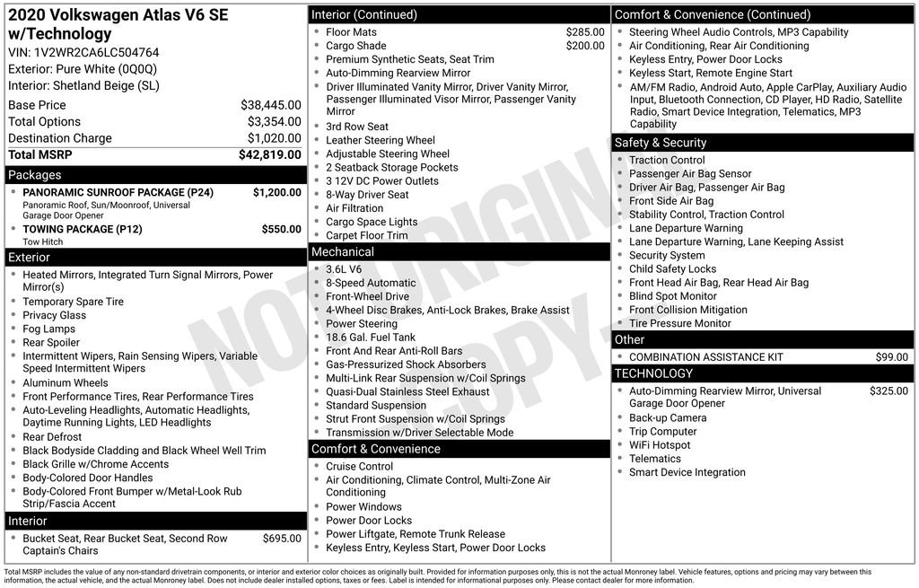 Used 2020 Volkswagen Atlas SE w/ Panoramic Sunroof Package image 7