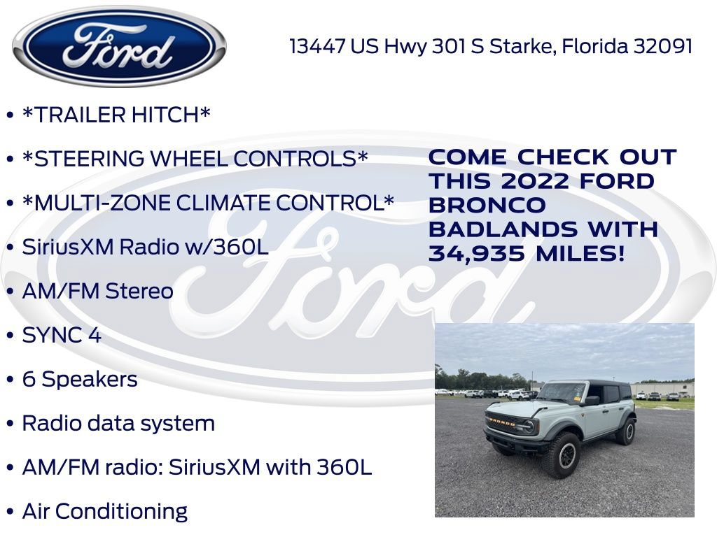 Certified 2022 Ford Bronco Badlands w/ Sasquatch Package AWD/4WD image 17