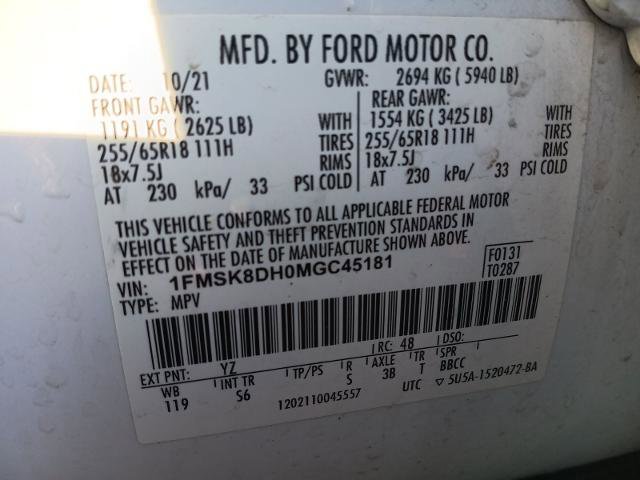 Certified 2021 Ford Explorer XLT w/ Equipment Group 202A image 33