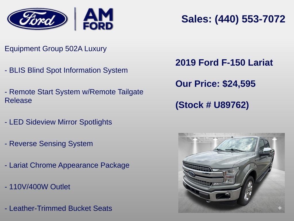 Certified 2019 Ford F150 Lariat w/ Equipment Group 502A Luxury AWD/4WD image 6