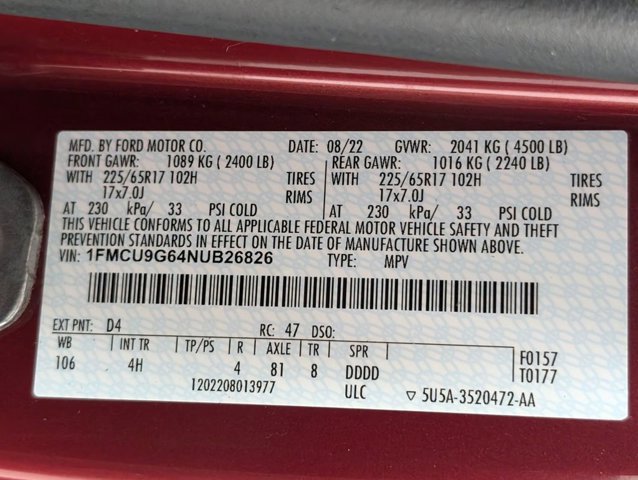 Certified 2022 Ford Escape SE image 9