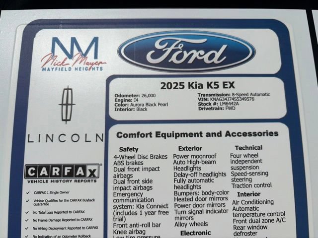 Used 2025 Kia K5 EX FWD image 34