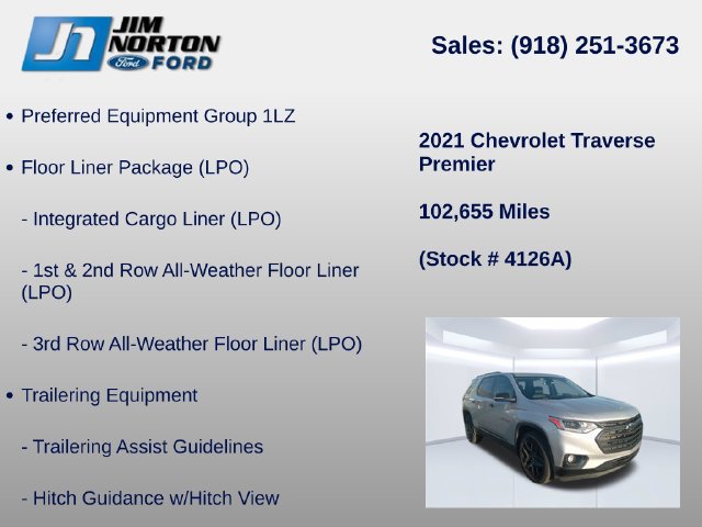 Used 2021 Chevrolet Traverse Premier w/ Redline Edition FWD image 8