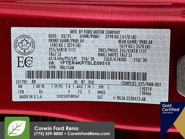 Certified 2025 Ford Ranger Lariat w/ Advanced Towing Package AWD/4WD image 35