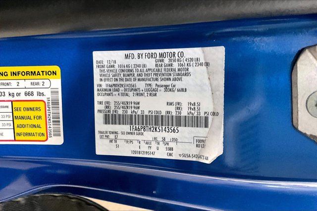 Certified 2019 Ford Mustang Premium w/ Equipment Group 201A RWD image 24