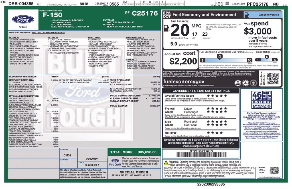 Certified 2023 Ford F150 XLT w/ Equipment Group 302A High AWD/4WD image 30