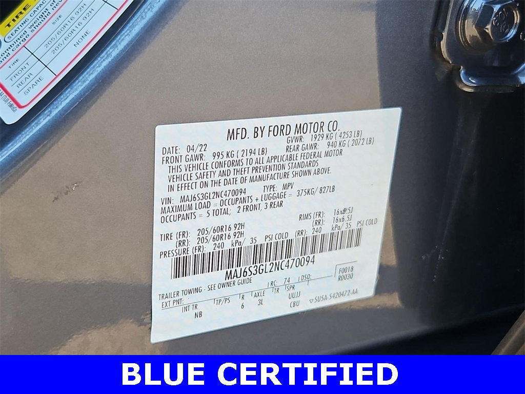 Certified 2022 Ford EcoSport SE w/ SE Convenience Package image 37