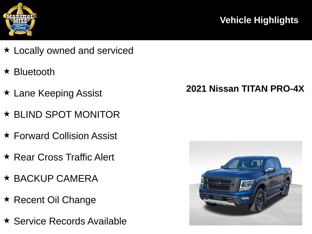 Used 2021 Nissan Titan PRO-4X w/ Pro-4x Utility Package AWD/4WD image 2