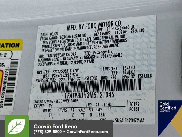 Certified 2021 Ford Mustang Premium RWD image 33