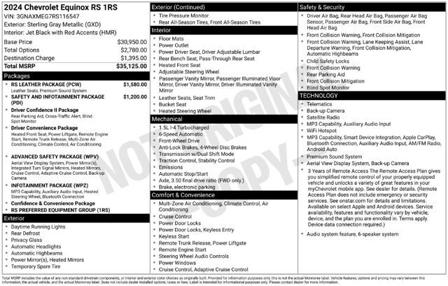 Used 2024 Chevrolet Equinox RS w/ RS Leather Package FWD image 28