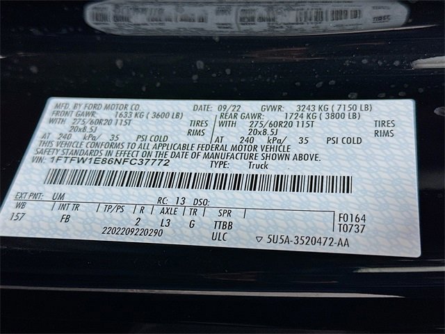 Certified 2022 Ford F150 XLT w/ Equipment Group 302A High image 25