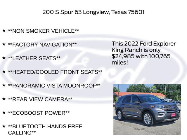 Certified 2022 Ford Explorer King Ranch w/ Class IV Trailer Tow Package RWD image 11