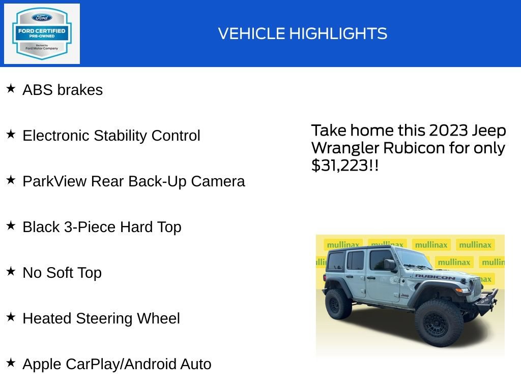 Used 2023 Jeep Wrangler Unlimited Rubicon w/ Cold Weather Group AWD/4WD image 19