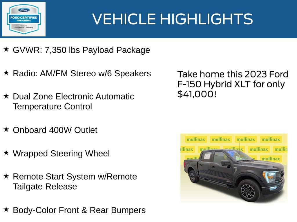 Certified 2023 Ford F150 XLT w/ Equipment Group 302A High image 35