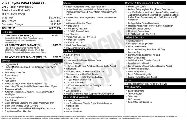 Used 2021 Toyota RAV4 XLE w/ Convenience Package image 37