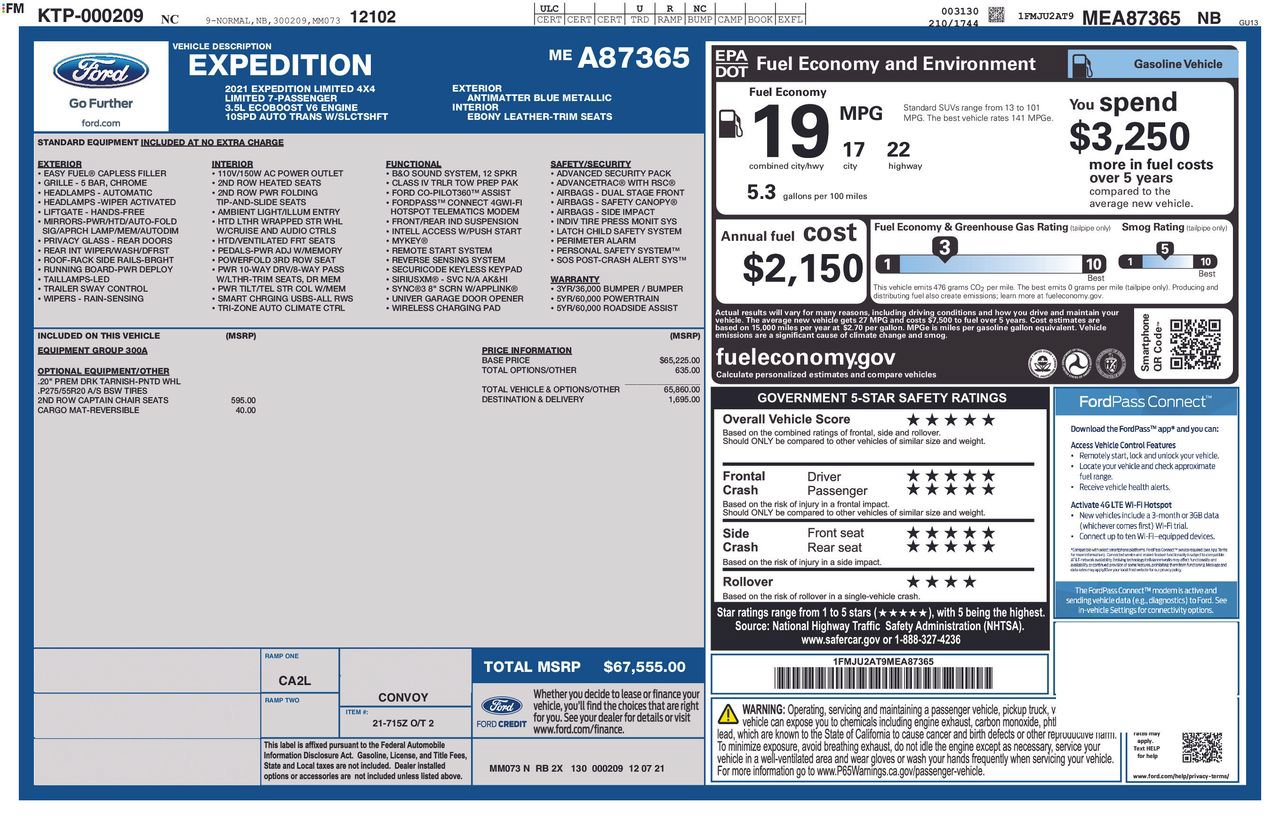 Certified 2021 Ford Expedition Limited AWD/4WD image 53