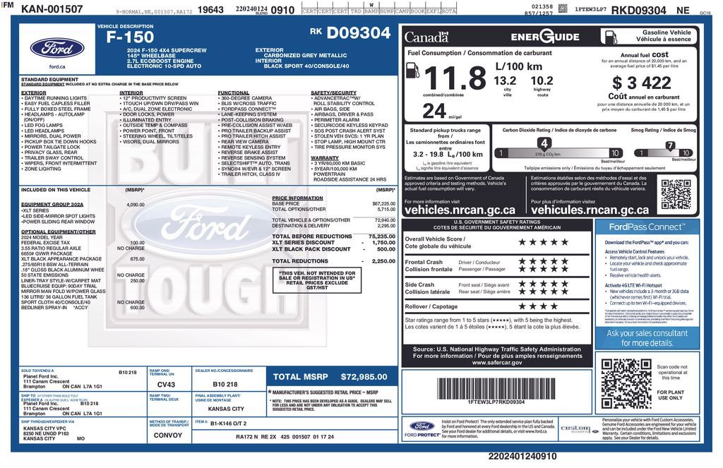 Certified 2024 Ford F150 XLT w/ Equipment Group 302A MID image 6