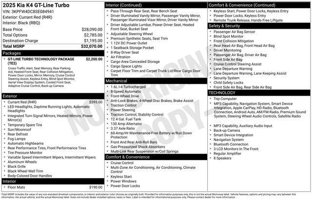 Used 2025 Kia K4 GT-Line Turbo FWD image 11