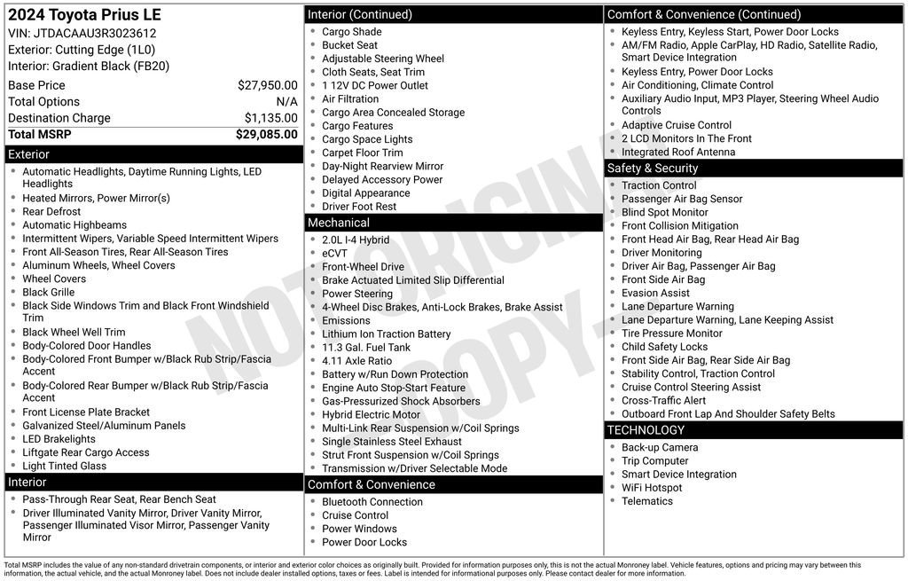 Used 2024 Toyota Prius LE image 9