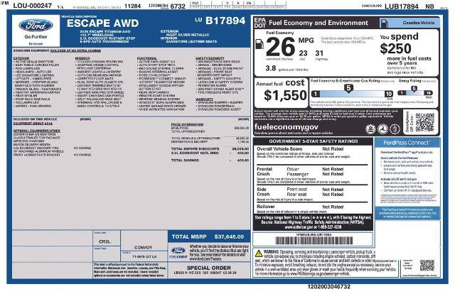 Certified 2020 Ford Escape Titanium AWD/4WD image 9