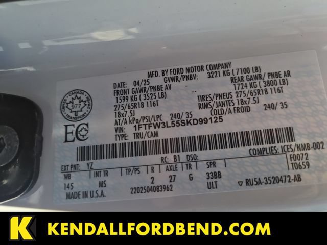 Certified 2025 Ford F150 XLT w/ Equipment Group 301A Standard AWD/4WD image 37