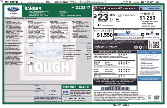Certified 2022 Ford Ranger XLT w/ Equipment Group 301A Mid RWD image 5