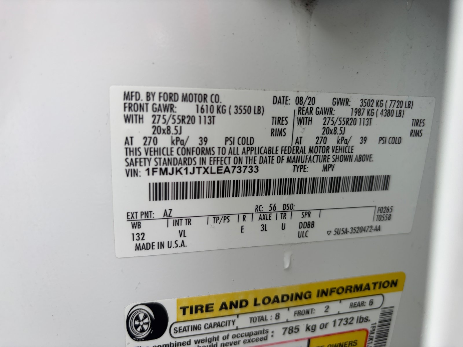 Certified 2020 Ford Expedition Max XLT w/ Equipment Group 202A AWD/4WD image 34