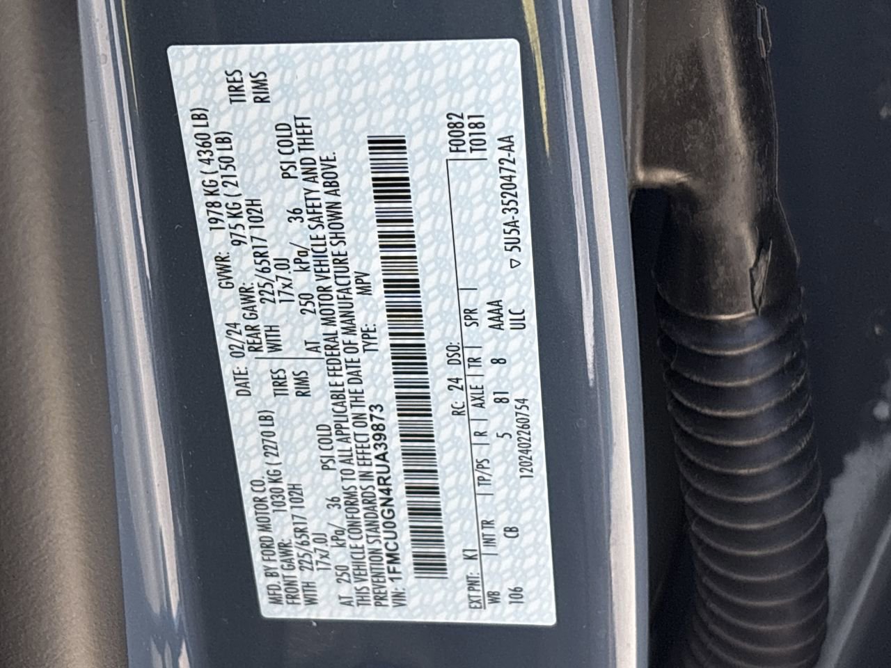 Certified 2024 Ford Escape Active w/ Tech Pack #1 FWD image 33