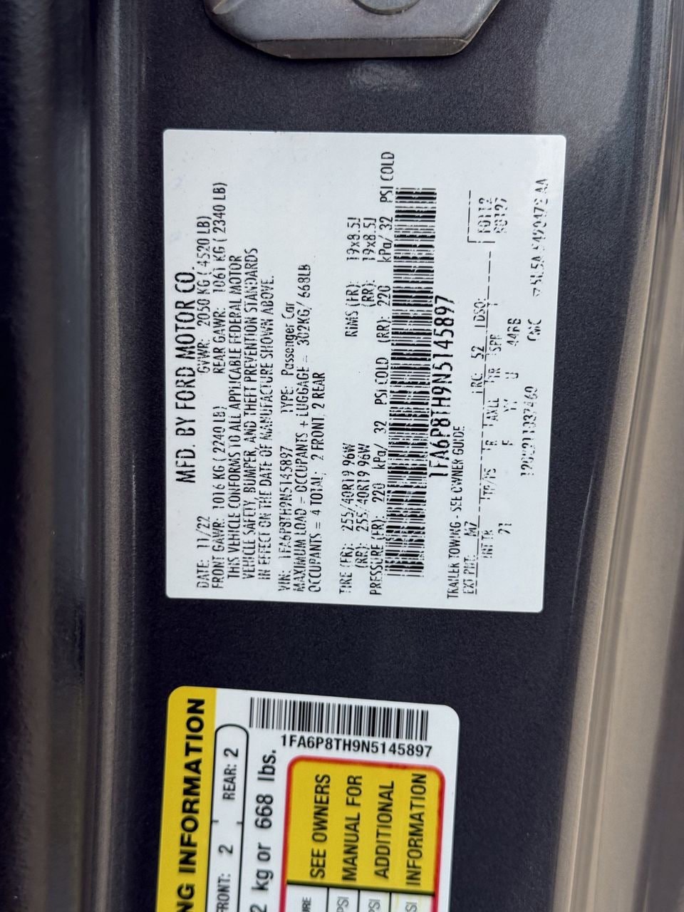 Certified 2022 Ford Mustang Coupe w/ Equipment Group 101A RWD image 27