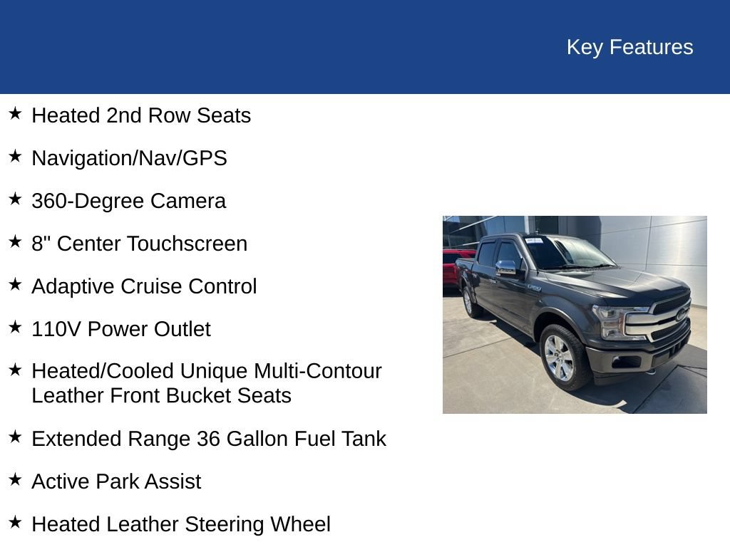 Certified 2019 Ford F150 Platinum w/ Equipment Group 701A Luxury AWD/4WD image 30