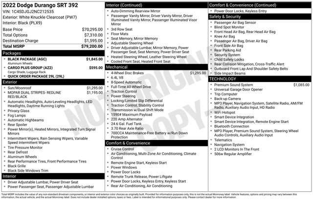 Used 2022 Dodge Durango SRT w/ Black Package AWD/4WD image 3