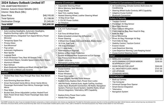 Used 2024 Subaru Outback Limited XT AWD/4WD image 39