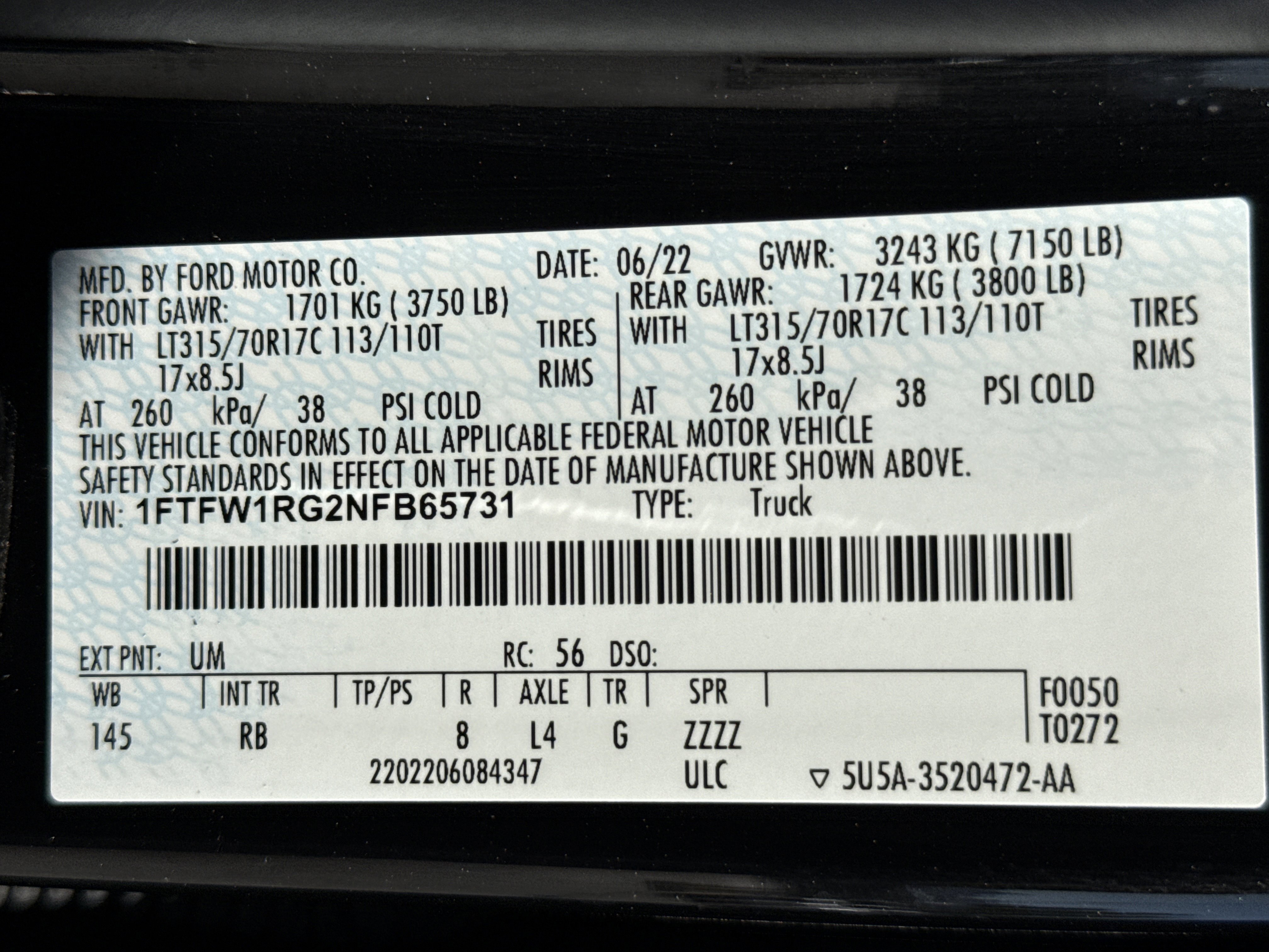 Certified 2022 Ford F150 Raptor w/ Equipment Group 801A High image 32