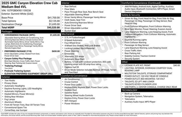 Used 2025 GMC Canyon Elevation w/ Convenience Package image 36