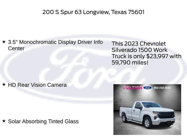 Used 2023 Chevrolet Silverado 1500 W/T w/ WT Fleet Convenience Package RWD image 21