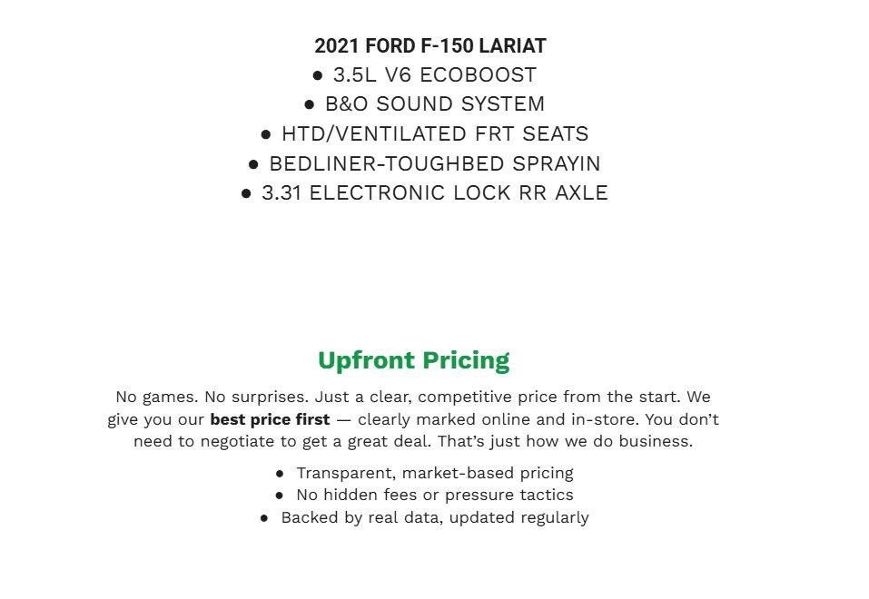 Certified 2021 Ford F150 Lariat w/ Equipment Group 501A Mid AWD/4WD image 2