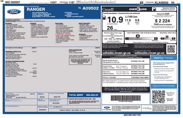 Certified 2019 Ford Ranger Lariat w/ Equipment Group 501A Mid AWD/4WD image 35