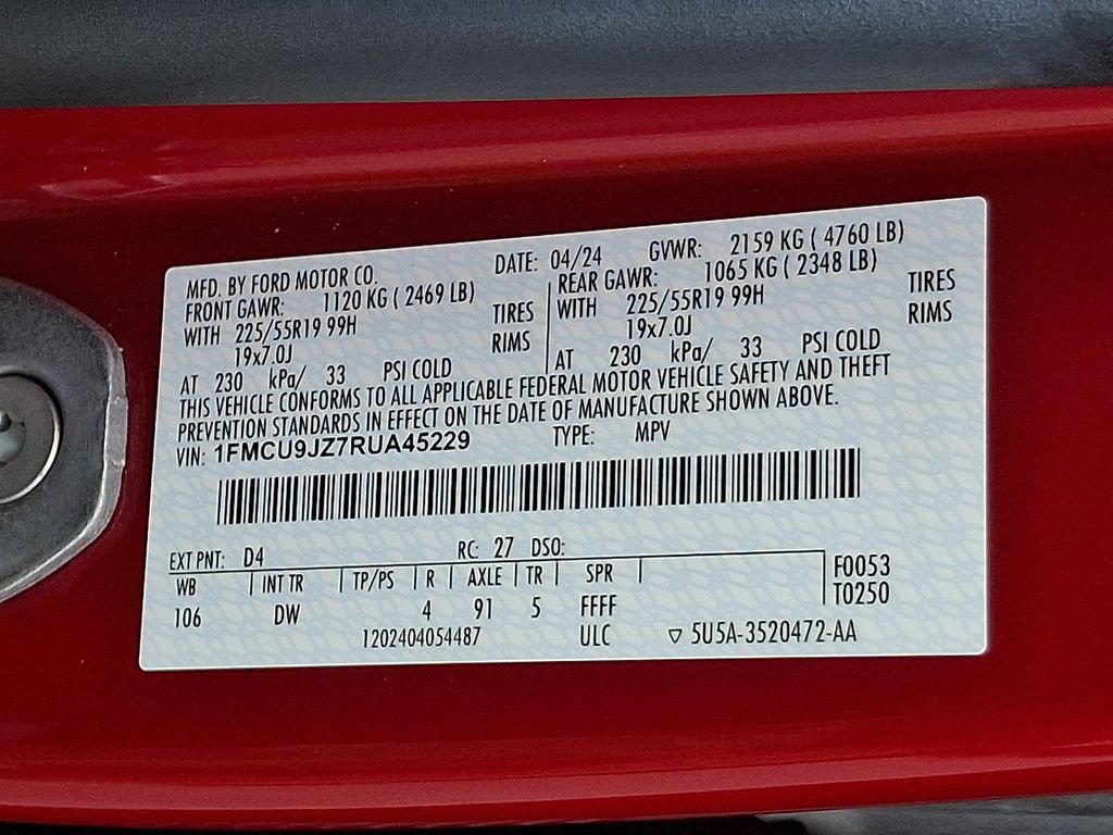 Certified 2024 Ford Escape Platinum w/ Premium Technology Package AWD/4WD image 26