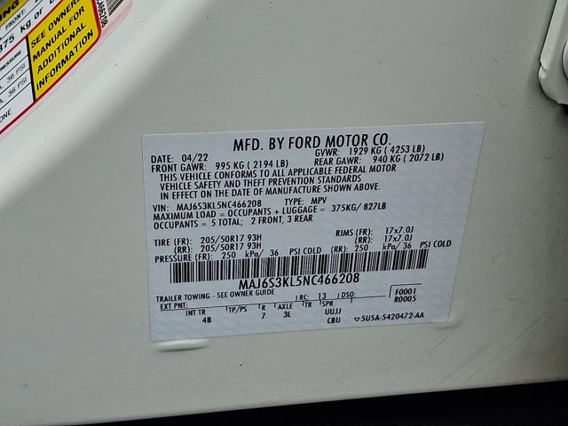 Certified 2022 Ford EcoSport Titanium w/ Interior Protection Package image 29