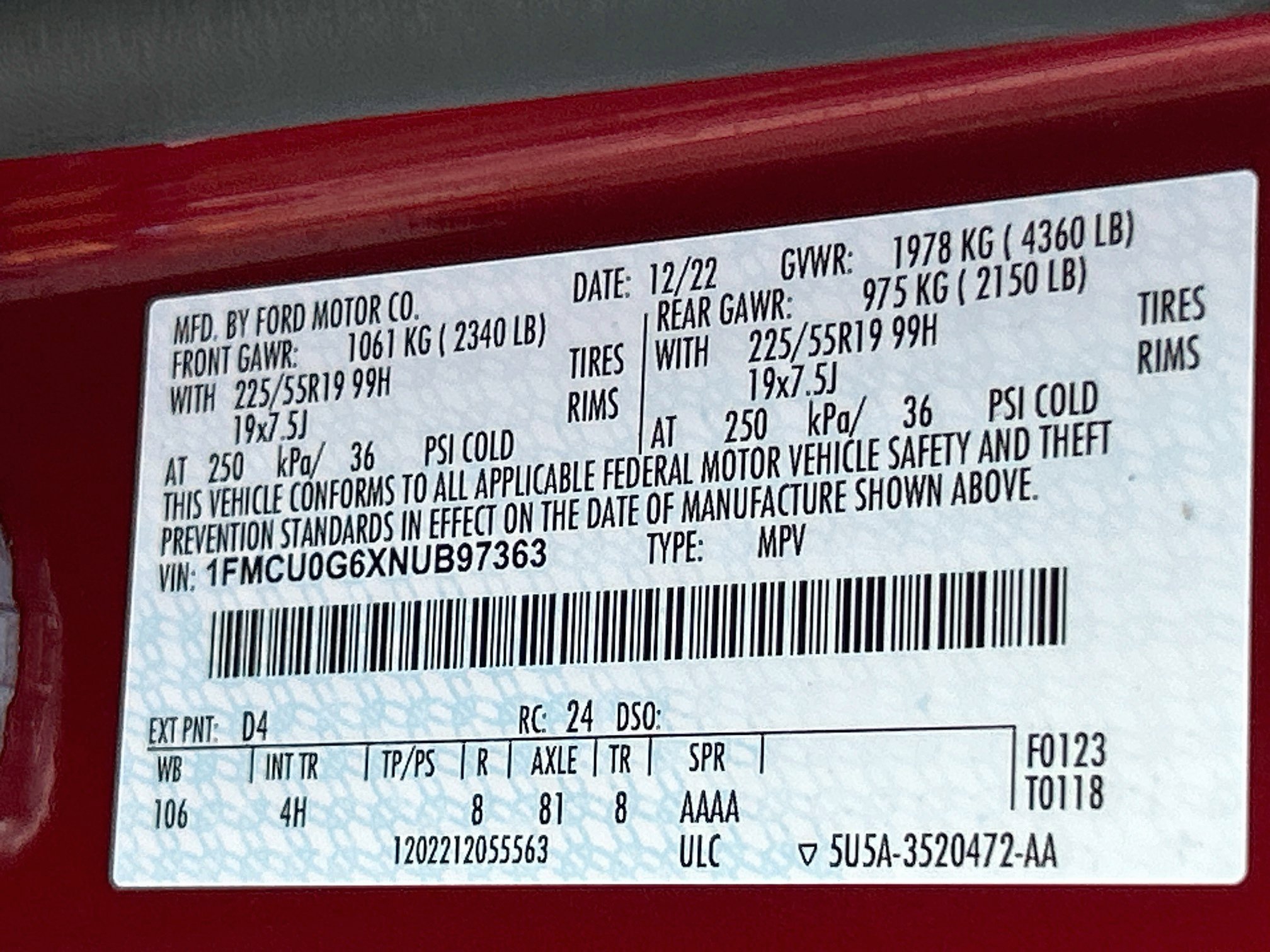 Certified 2022 Ford Escape SE w/ SE Sport Appearance Package FWD image 32